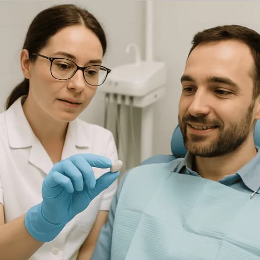 Custom Dental Crown Consultation with a Patient